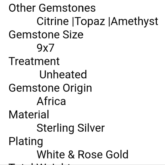 STUNNING Natural Garnet, Citrine, & Aqua Marine Ring - Picture 10 of 10